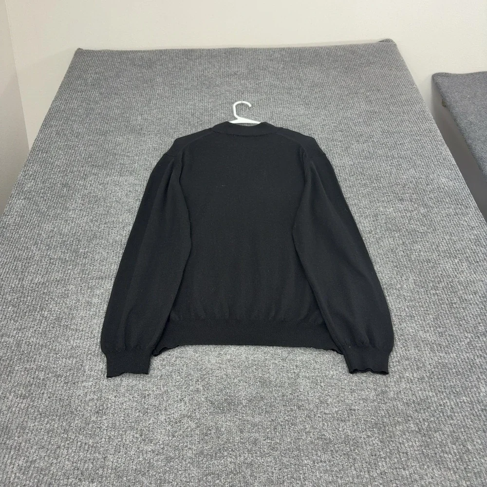 J Ashford Sweater Mens L Black Knit Mock Neck Classic Minimalist